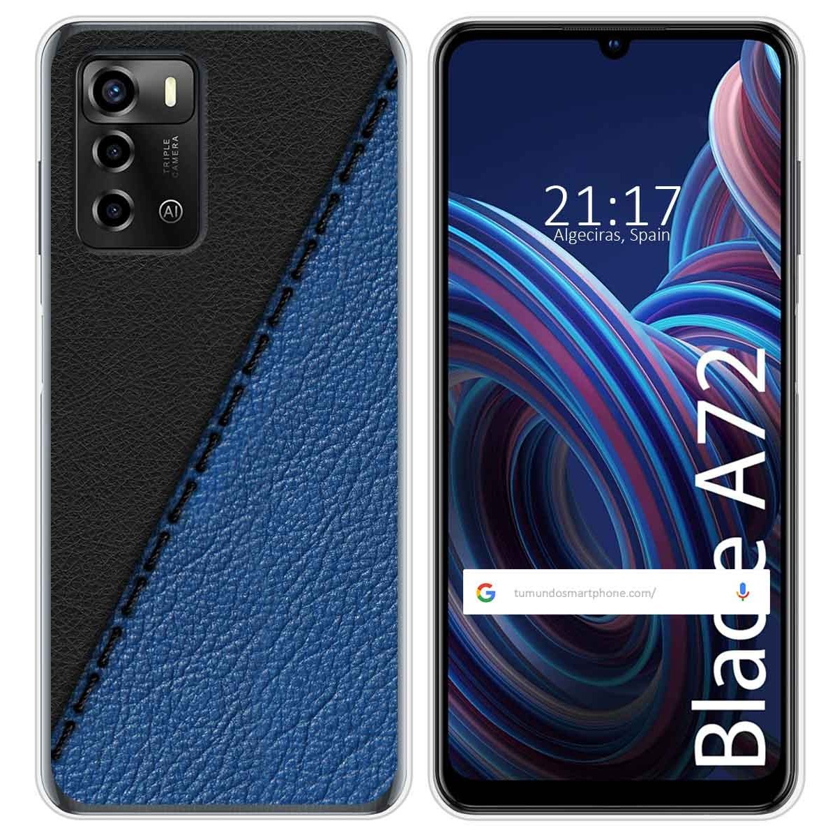 Funda Silicona para ZTE Blade A72 diseño Cuero 02 Dibujos