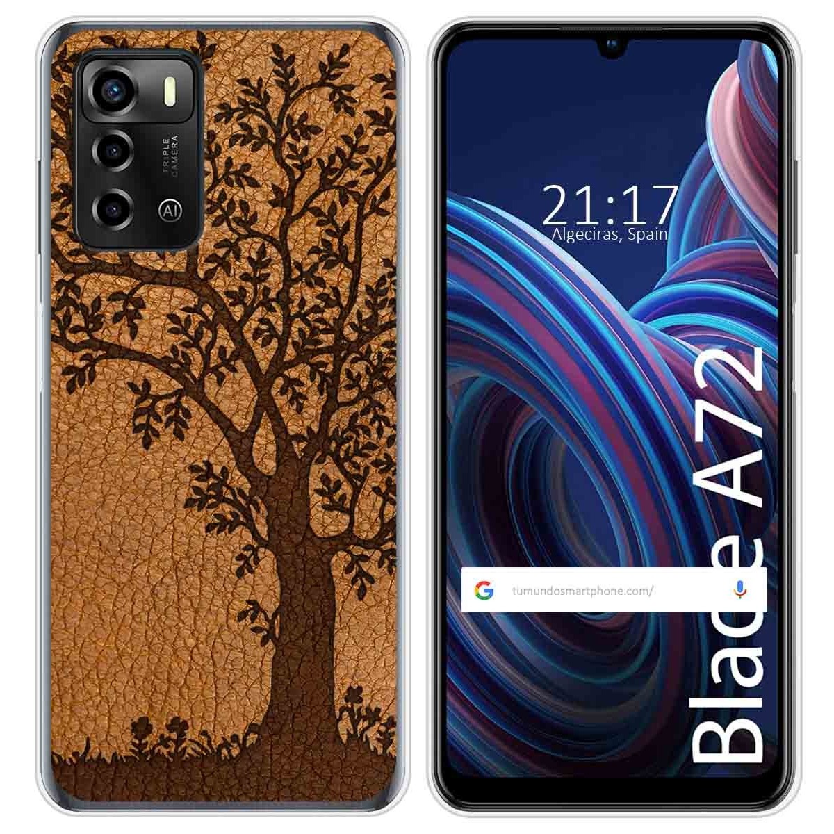 Funda Silicona para ZTE Blade A72 diseño Cuero 03 Dibujos