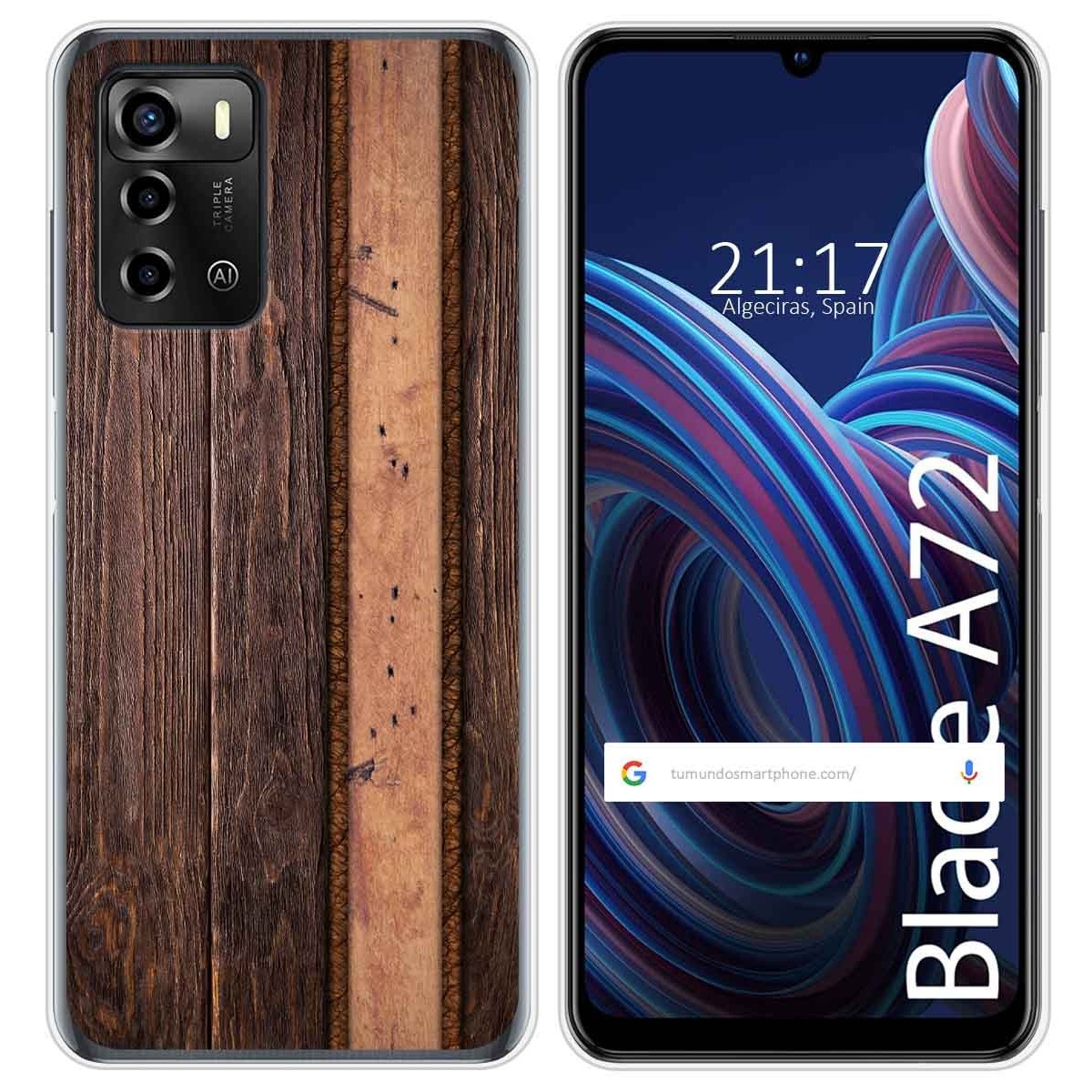 Funda Silicona para ZTE Blade A72 diseño Madera 05 Dibujos