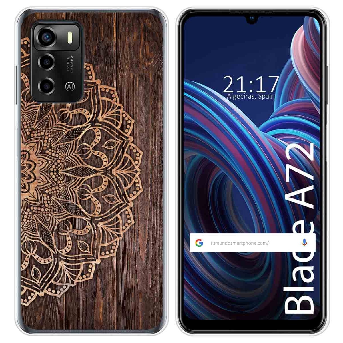 Funda Silicona para ZTE Blade A72 diseño Madera 06 Dibujos