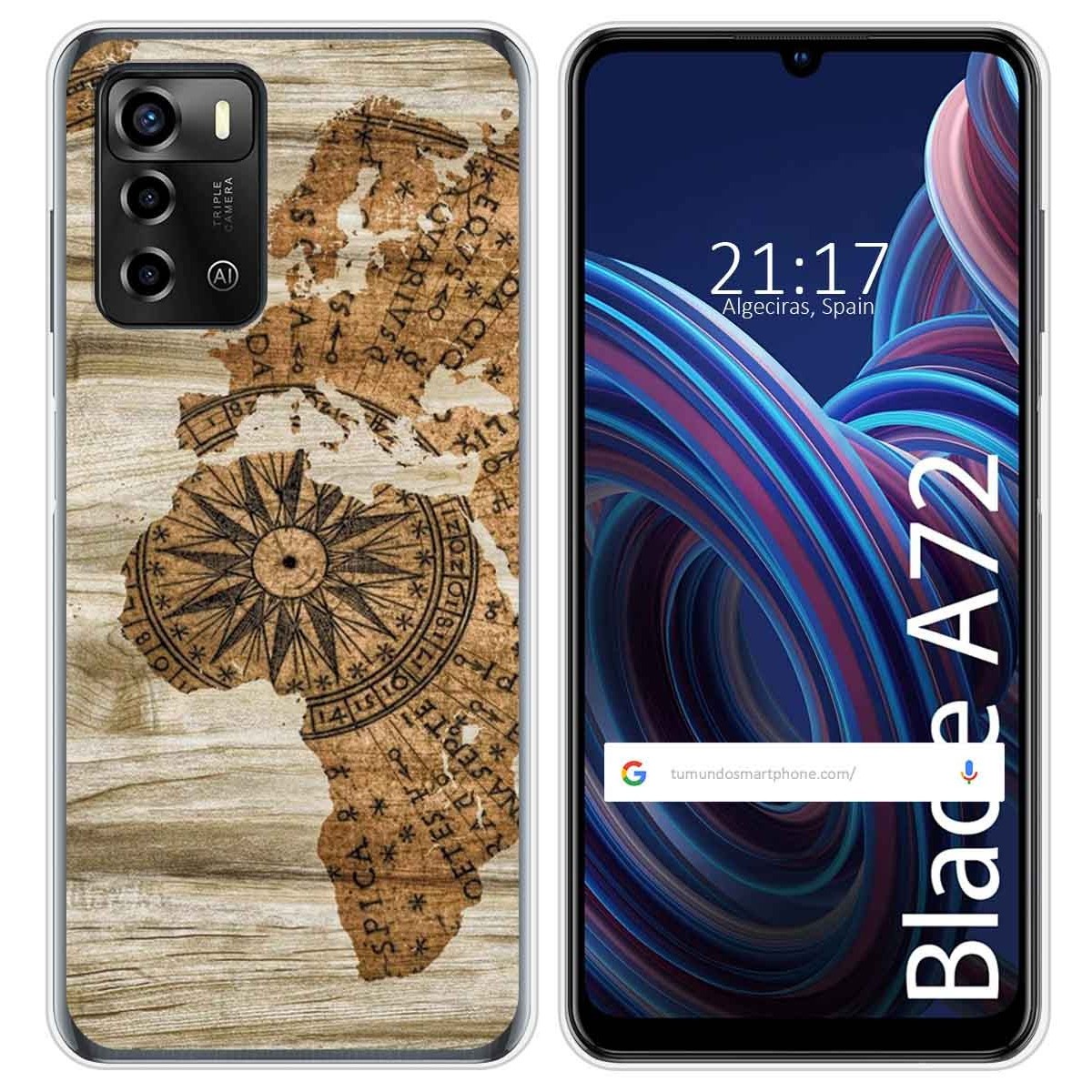 Funda Silicona para ZTE Blade A72 diseño Madera 07 Dibujos