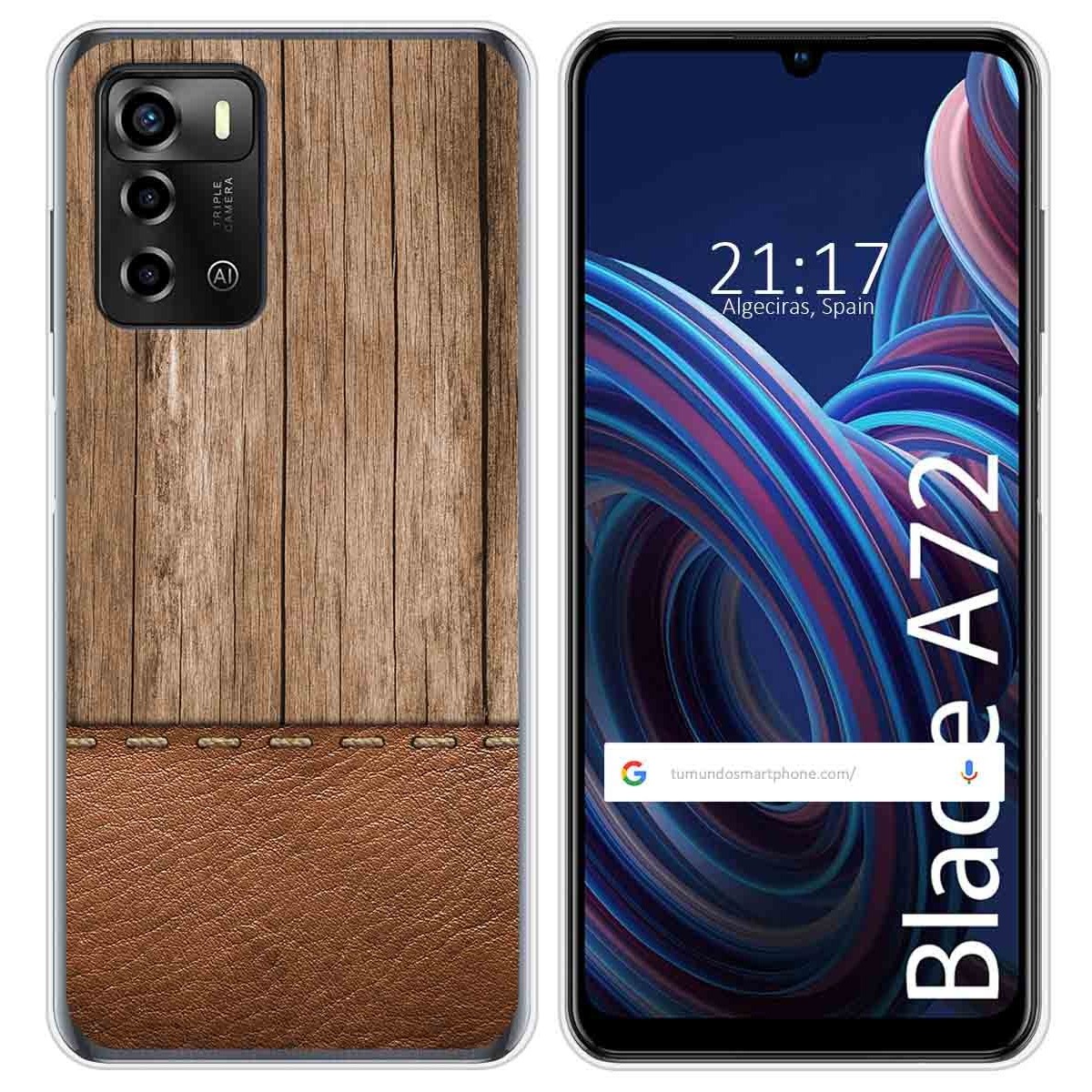 Funda Silicona para ZTE Blade A72 diseño Madera 09 Dibujos