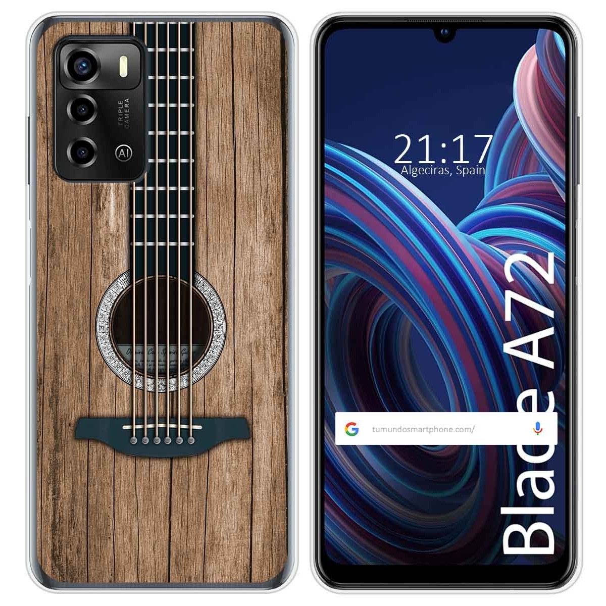 Funda Silicona para ZTE Blade A72 diseño Madera 11 Dibujos
