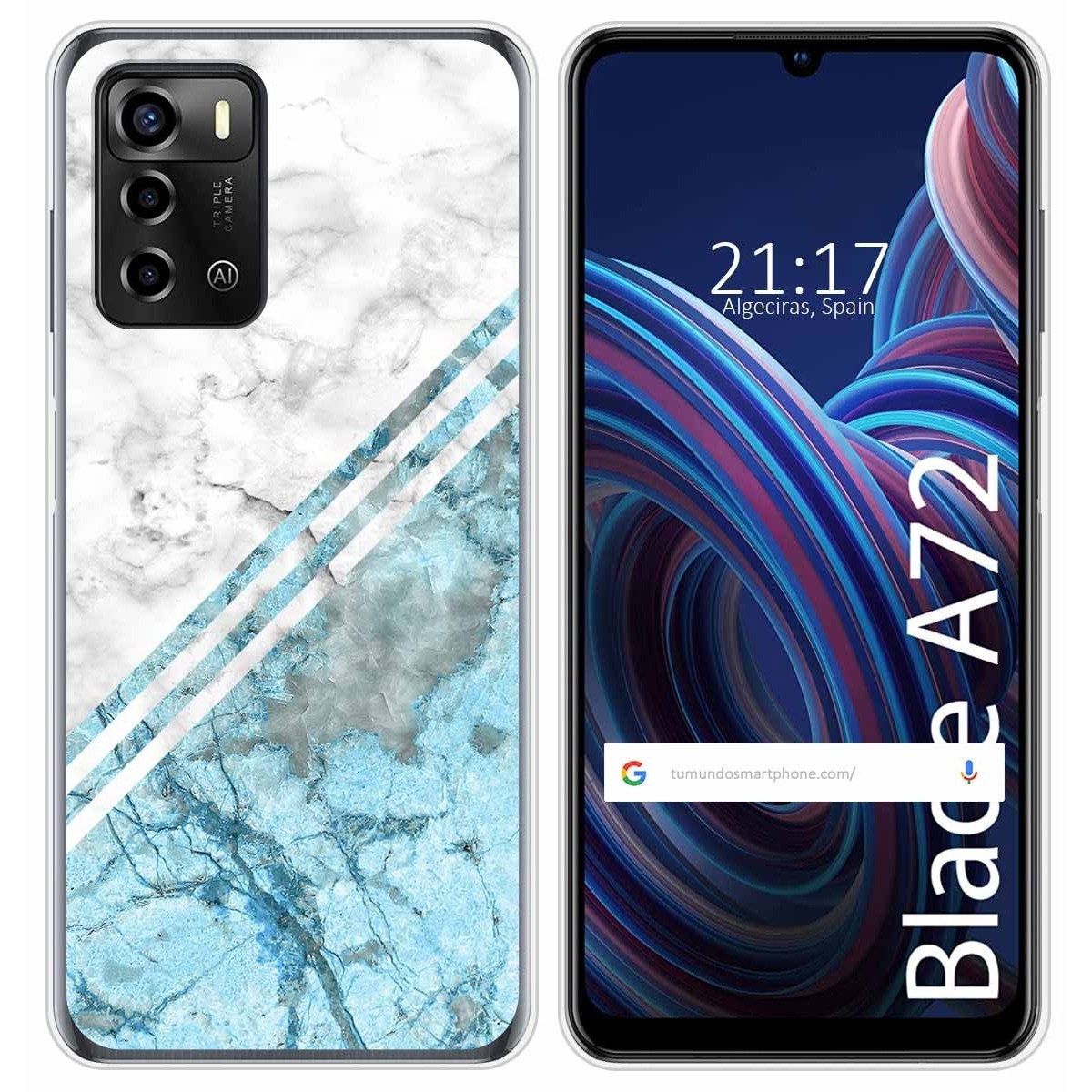 Funda Silicona para ZTE Blade A72 diseño Mármol 02 Dibujos