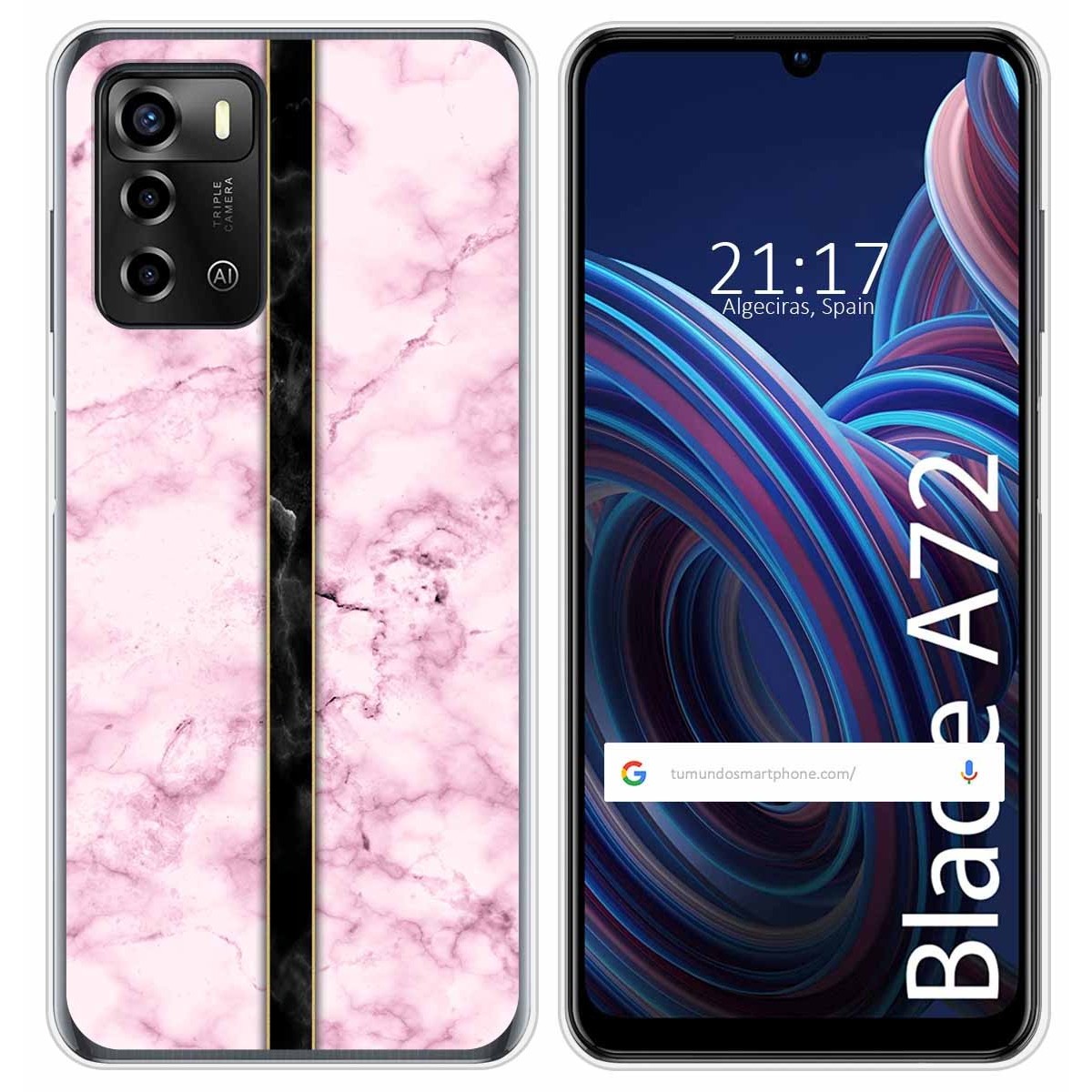 Funda Silicona para ZTE Blade A72 diseño Mármol 04 Dibujos