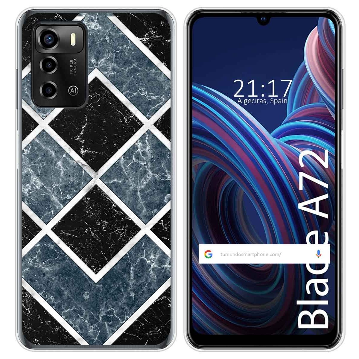 Funda Silicona para ZTE Blade A72 diseño Mármol 06 Dibujos