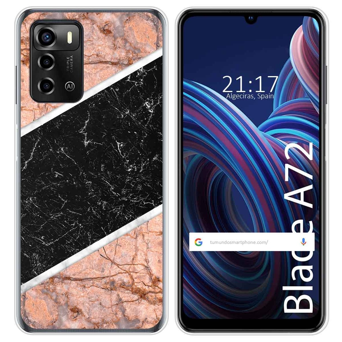 Funda Silicona para ZTE Blade A72 diseño Mármol 07 Dibujos