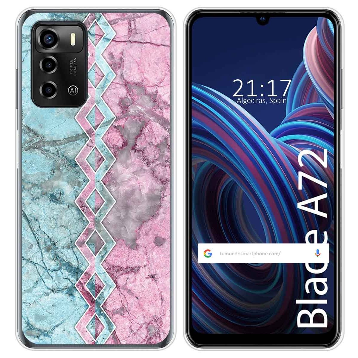 Funda Silicona para ZTE Blade A72 diseño Mármol 08 Dibujos