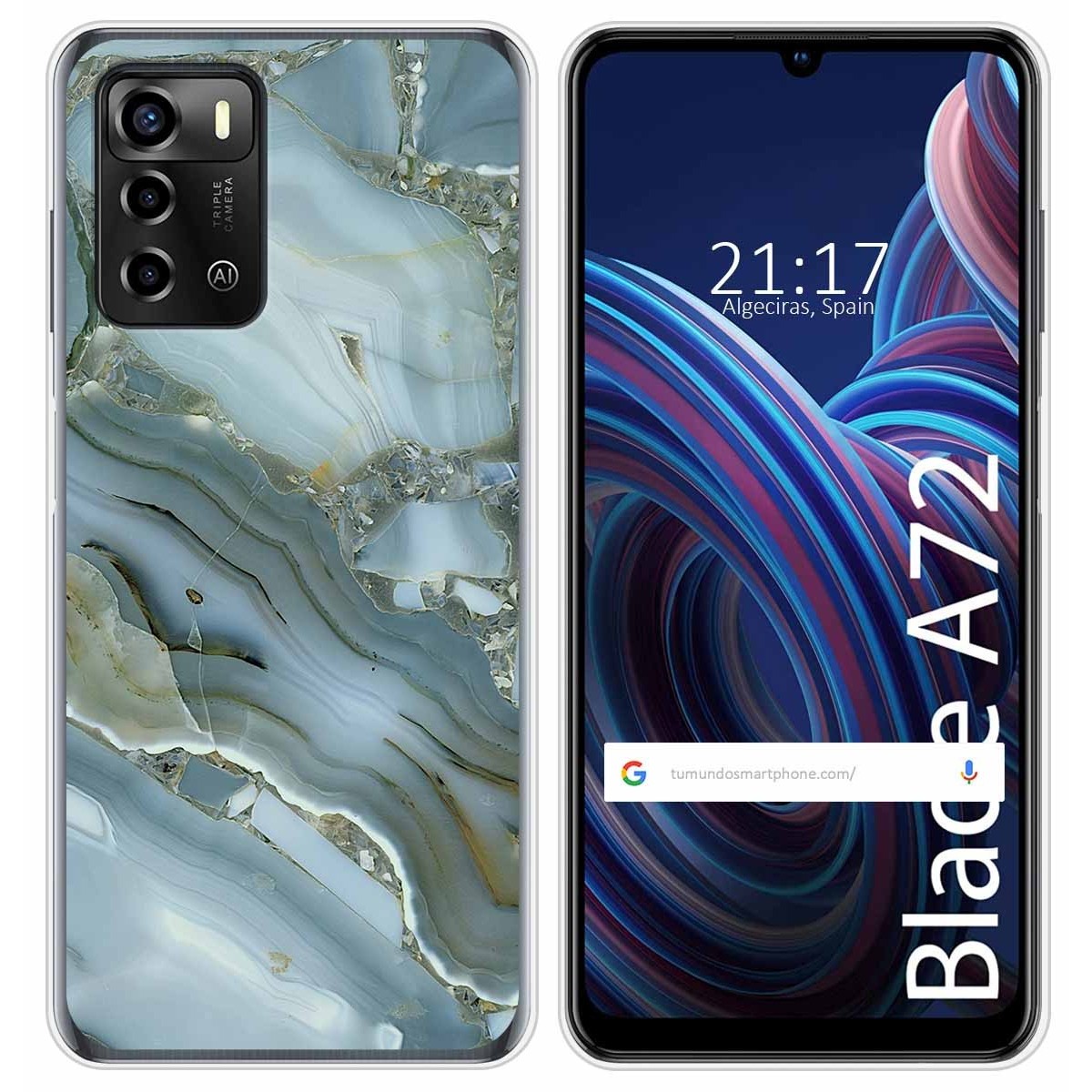 Funda Silicona para ZTE Blade A72 diseño Mármol 09 Dibujos