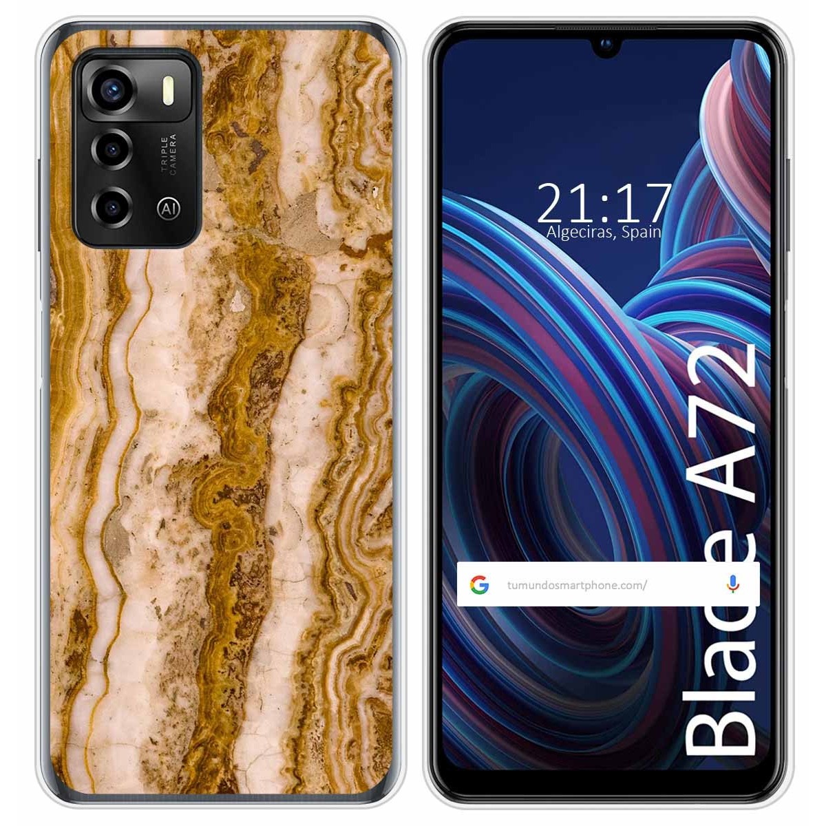 Funda Silicona para ZTE Blade A72 diseño Mármol 10 Dibujos