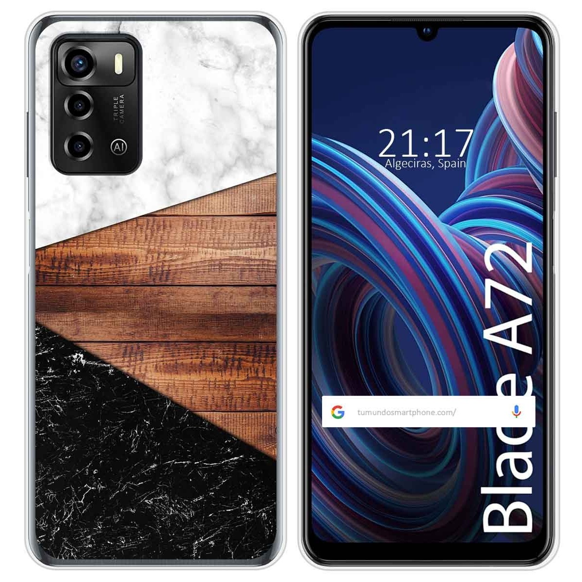 Funda Silicona para ZTE Blade A72 diseño Mármol 11 Dibujos