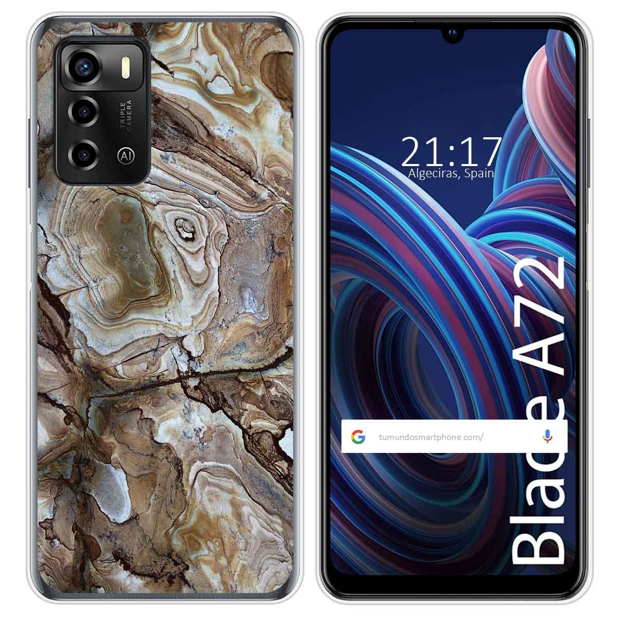 Funda Silicona para ZTE Blade A72 diseño Mármol 14 Dibujos