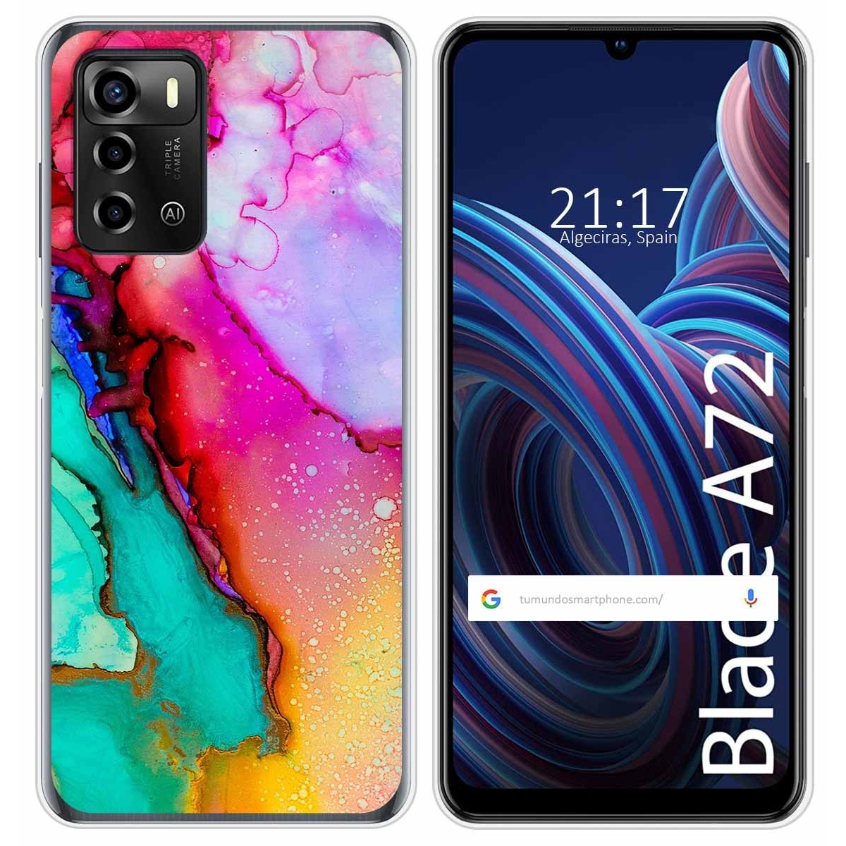 Funda Silicona para ZTE Blade A72 diseño Mármol 15 Dibujos