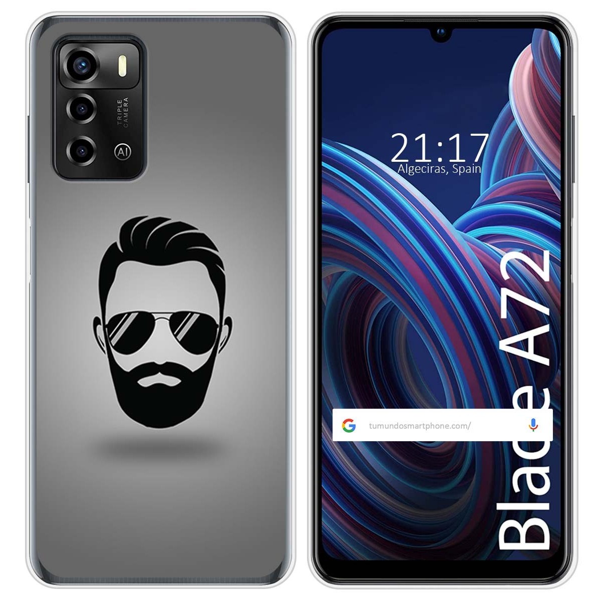 Funda Silicona para ZTE Blade A72 diseño Barba Dibujos