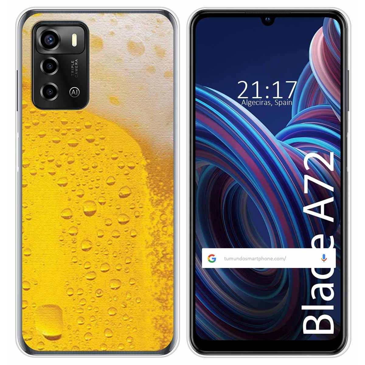 Funda Silicona para ZTE Blade A72 diseño Cerveza Dibujos