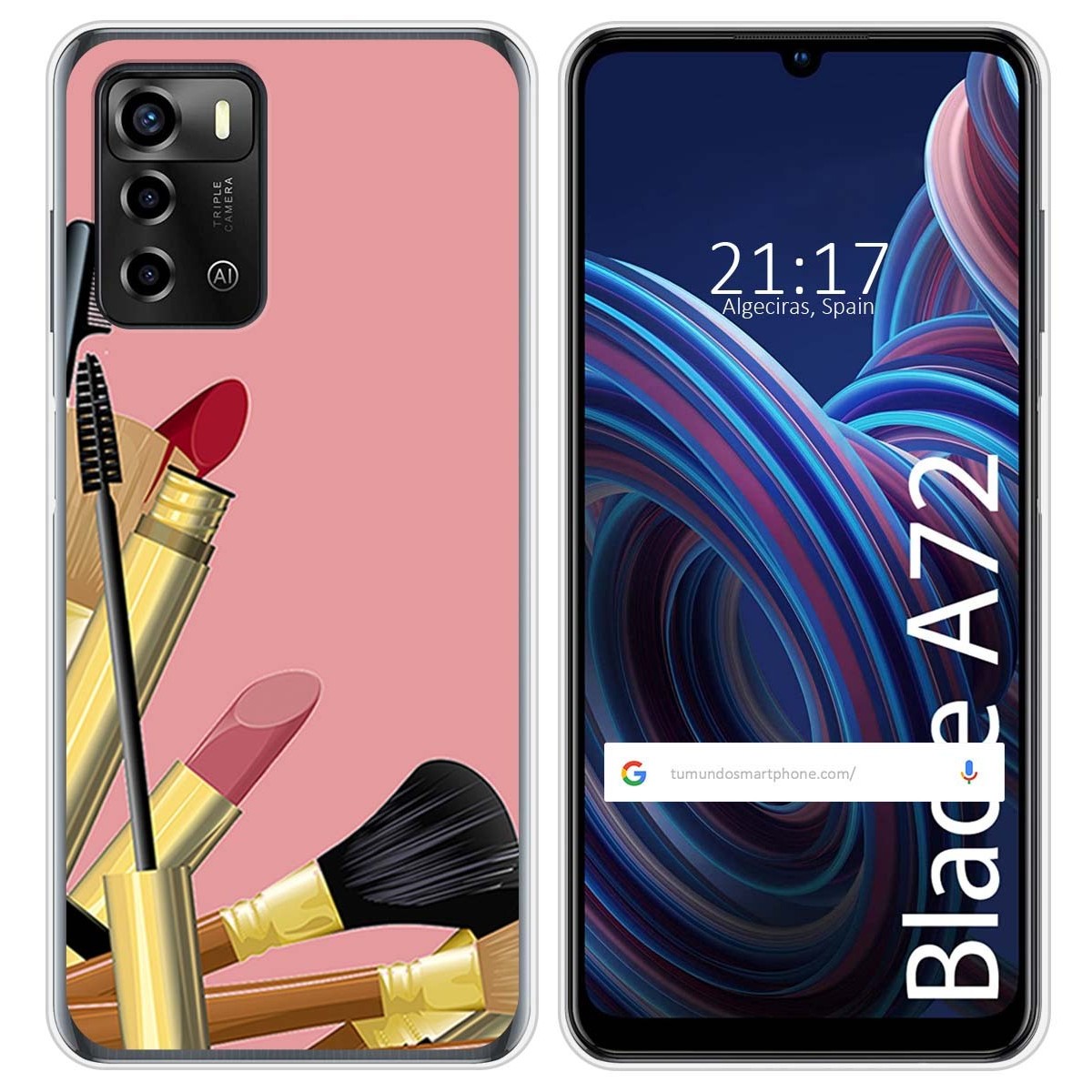 Funda Silicona para ZTE Blade A72 diseño Brochas Dibujos