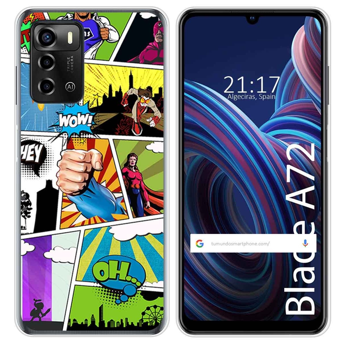 Funda Silicona para ZTE Blade A72 diseño Comic Dibujos