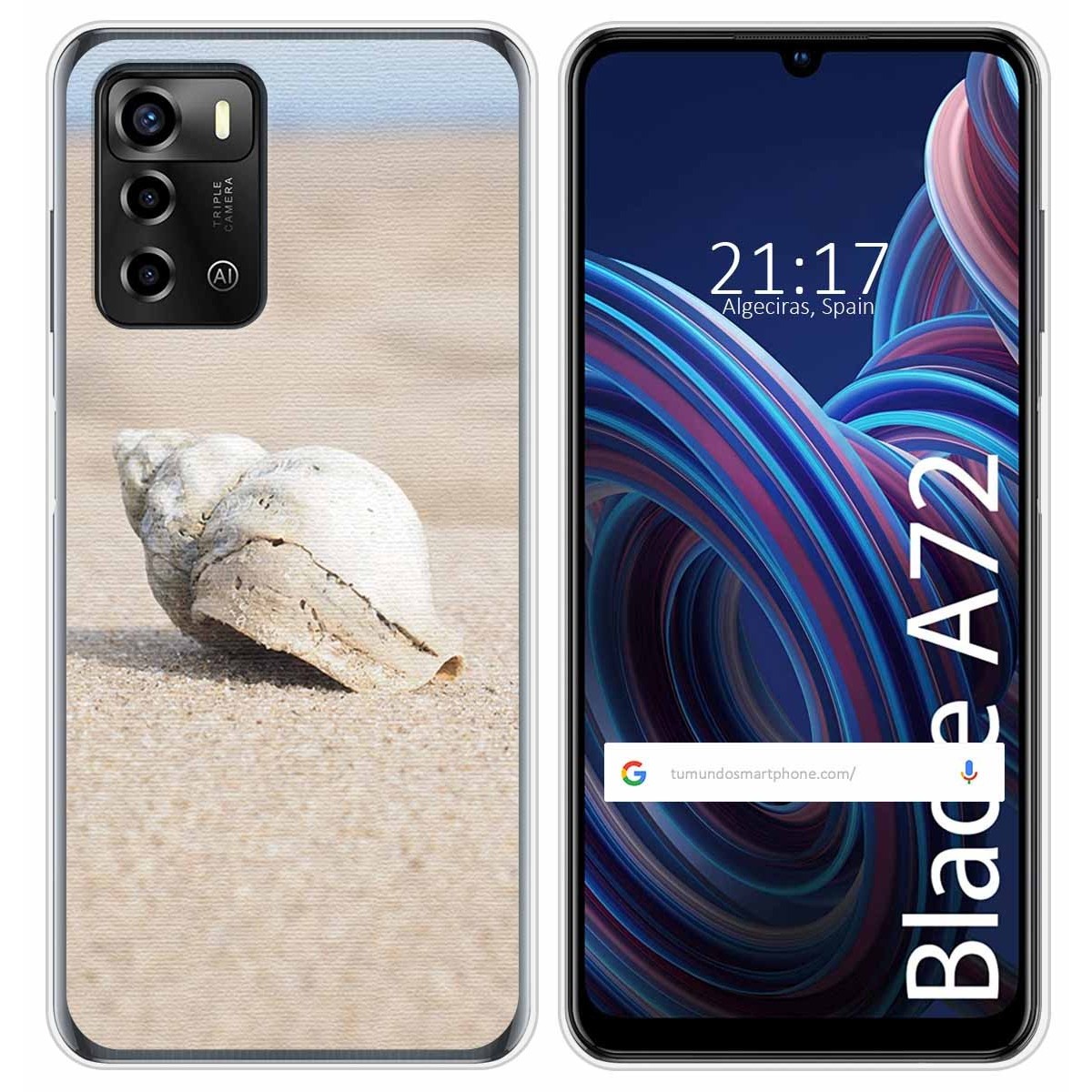 Funda Silicona para ZTE Blade A72 diseño Concha Dibujos