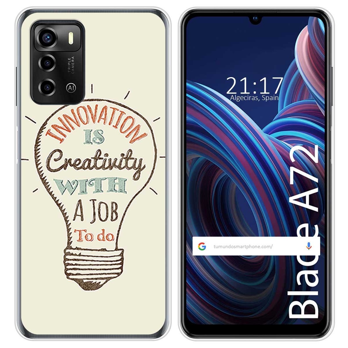 Funda Silicona para ZTE Blade A72 diseño Creativity Dibujos