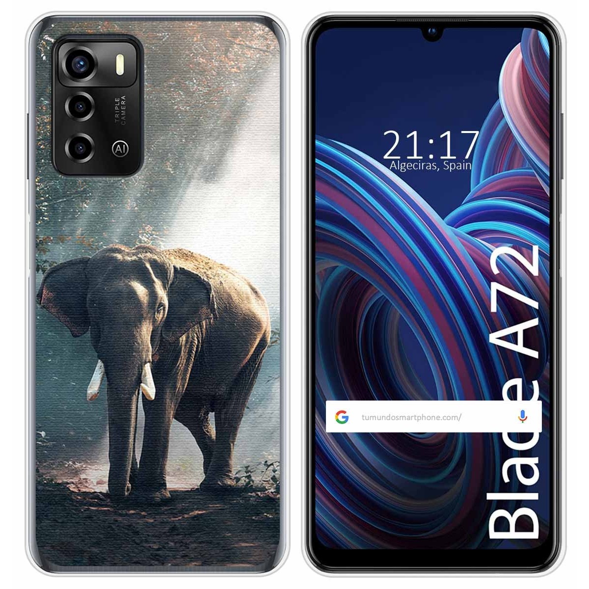 Funda Silicona para ZTE Blade A72 diseño Elefante Dibujos