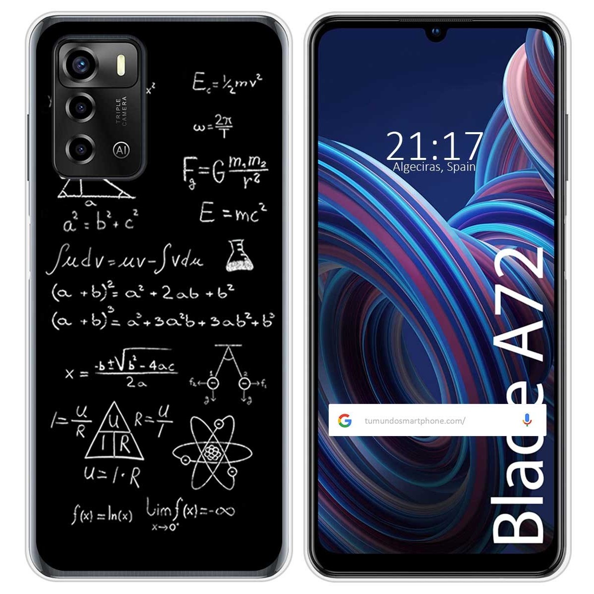 Funda Silicona para ZTE Blade A72 diseño Formulas Dibujos