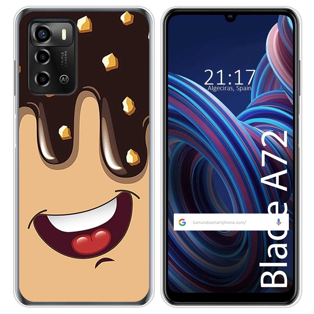 Funda Silicona para ZTE Blade A72 diseño Helado Chocolate Dibujos