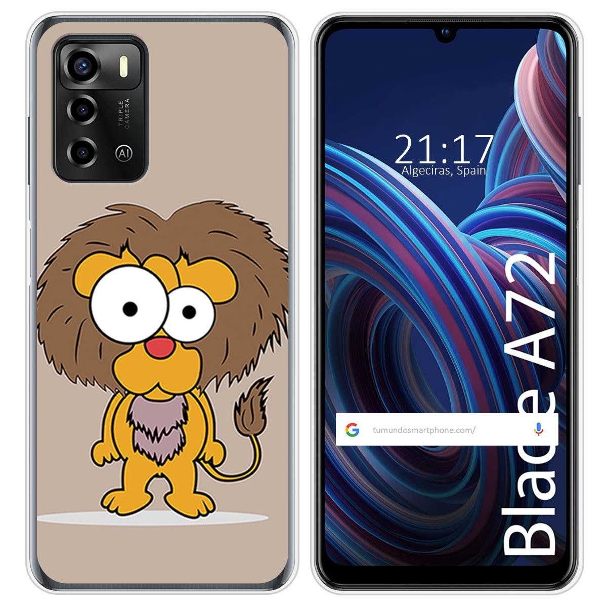 Funda Silicona para ZTE Blade A72 diseño Leon Dibujos