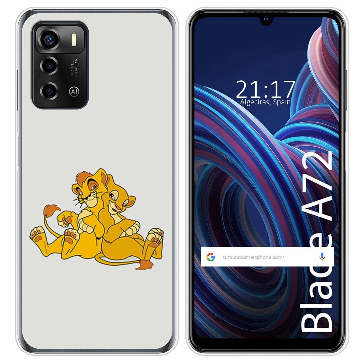 Funda Silicona para ZTE Blade A72 diseño Leones Dibujos