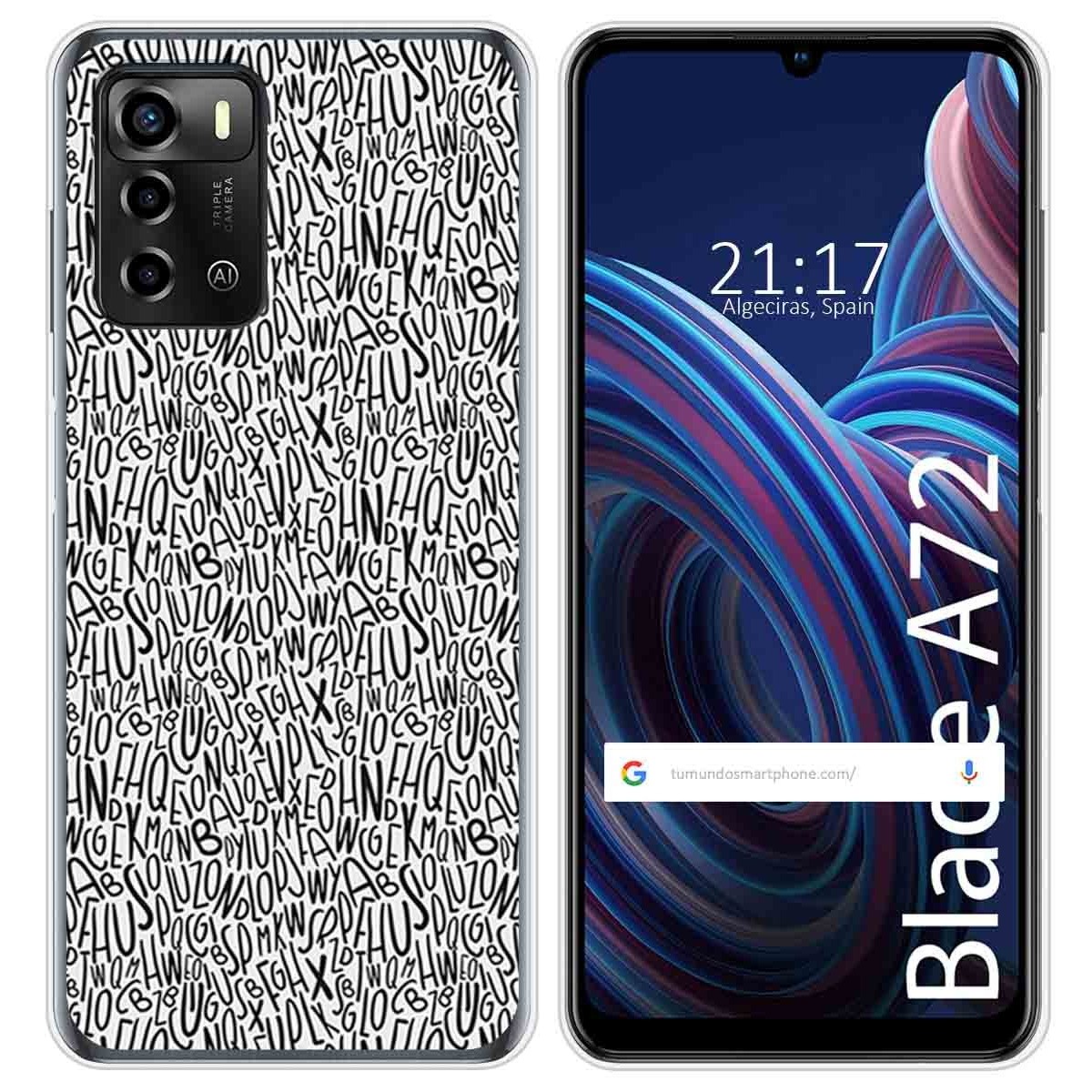 Funda Silicona para ZTE Blade A72 diseño Letras Dibujos