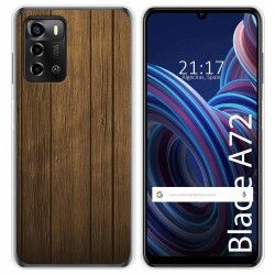 Funda Silicona para ZTE Blade A72 diseño Madera Dibujos