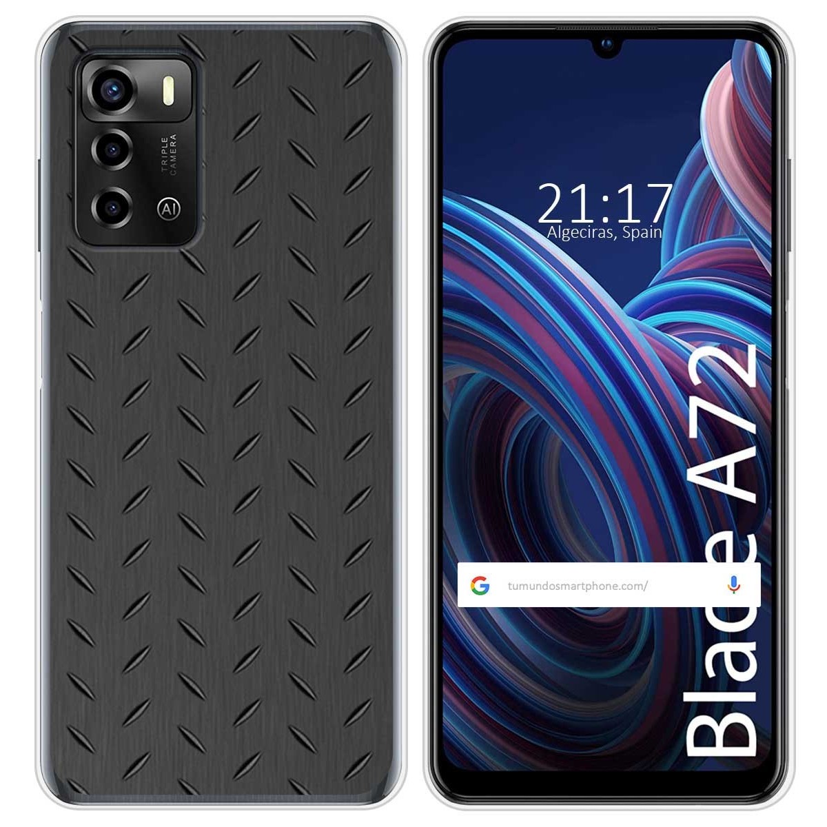 Funda Silicona para ZTE Blade A72 diseño Metal Dibujos