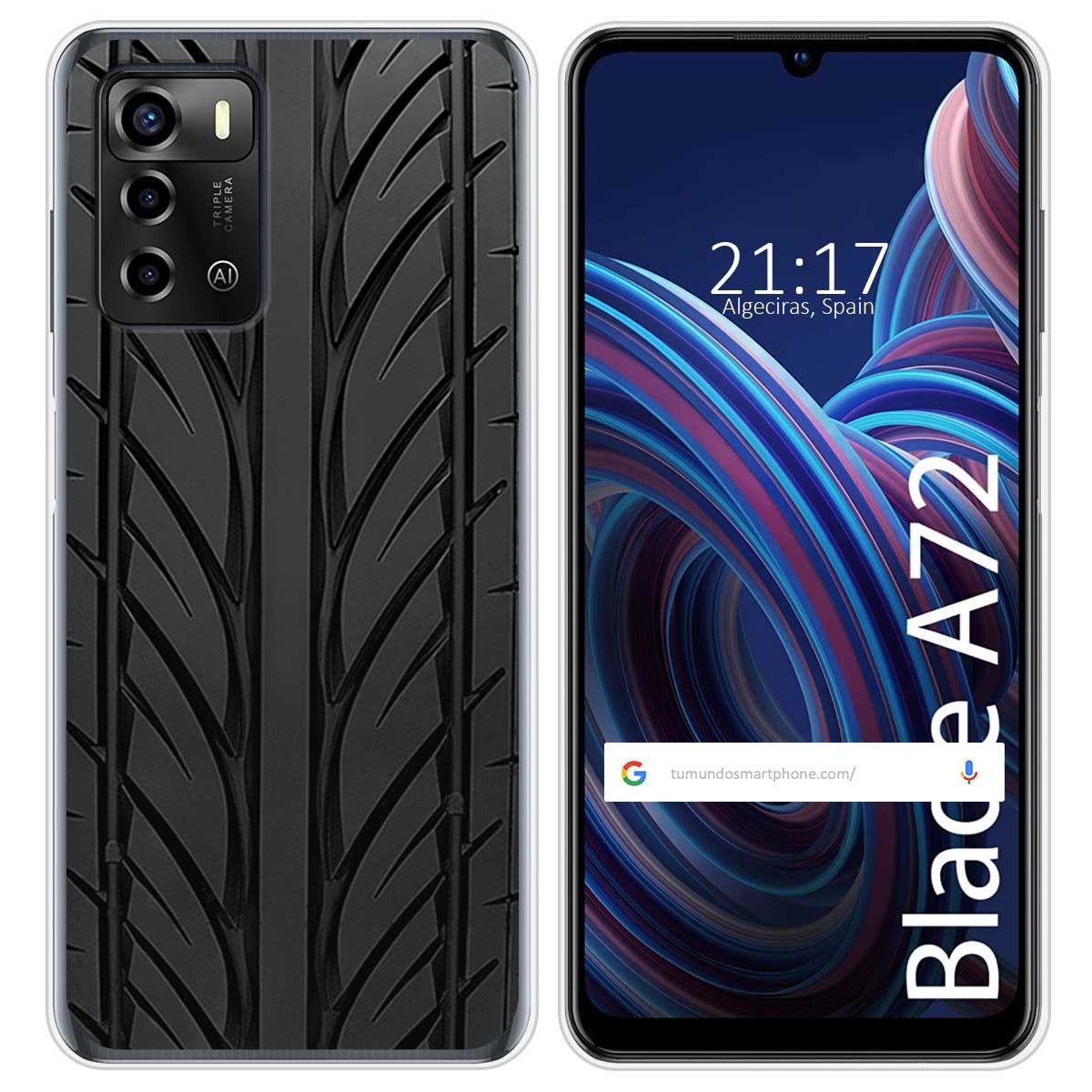 Funda Silicona para ZTE Blade A72 diseño Neumatico Dibujos