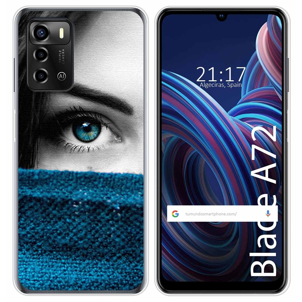 Funda Silicona para ZTE Blade A72 diseño Ojo Dibujos
