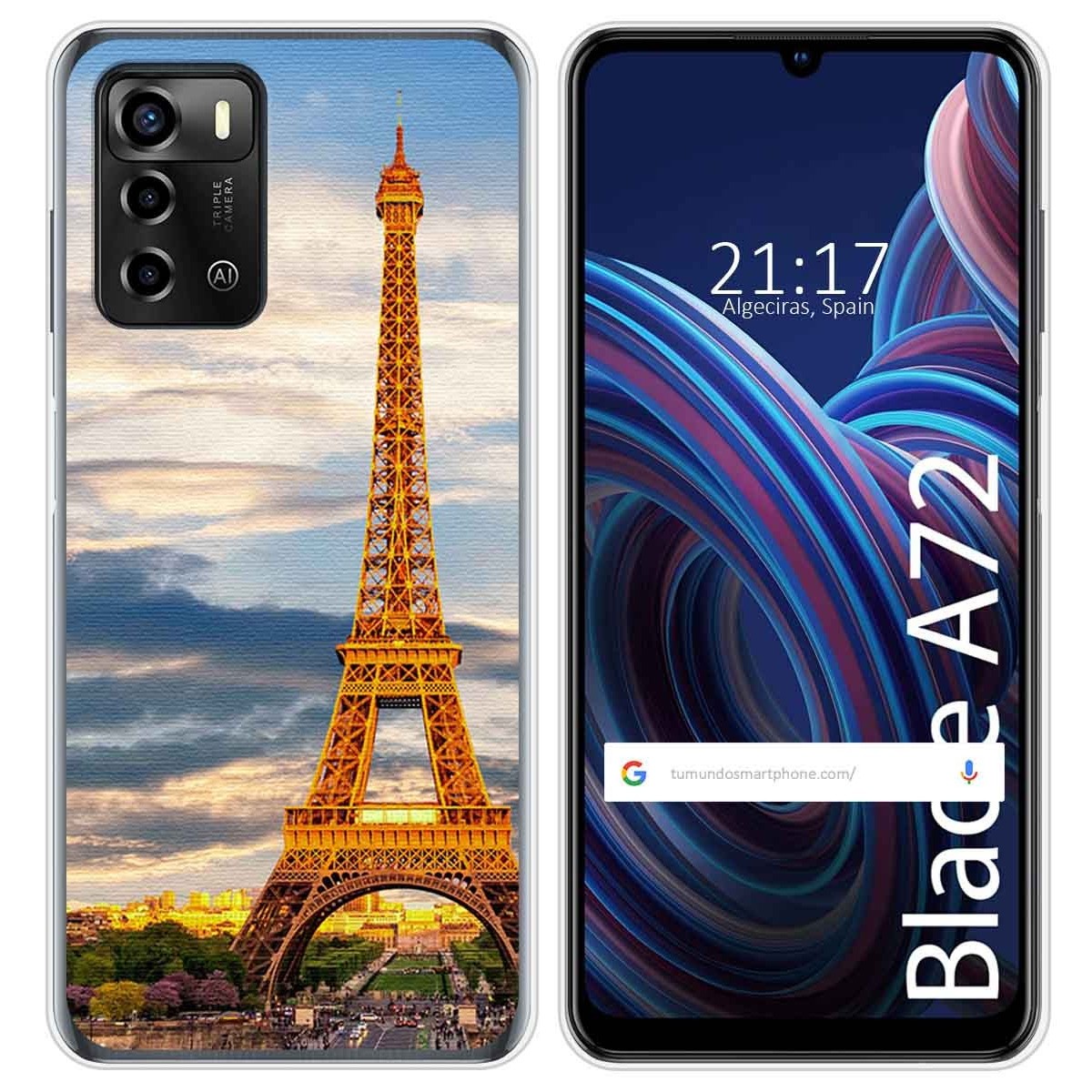 Funda Silicona para ZTE Blade A72 diseño Paris Dibujos