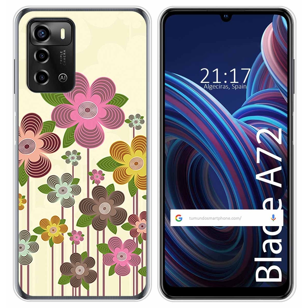 Funda Silicona para ZTE Blade A72 diseño Primavera En Flor Dibujos