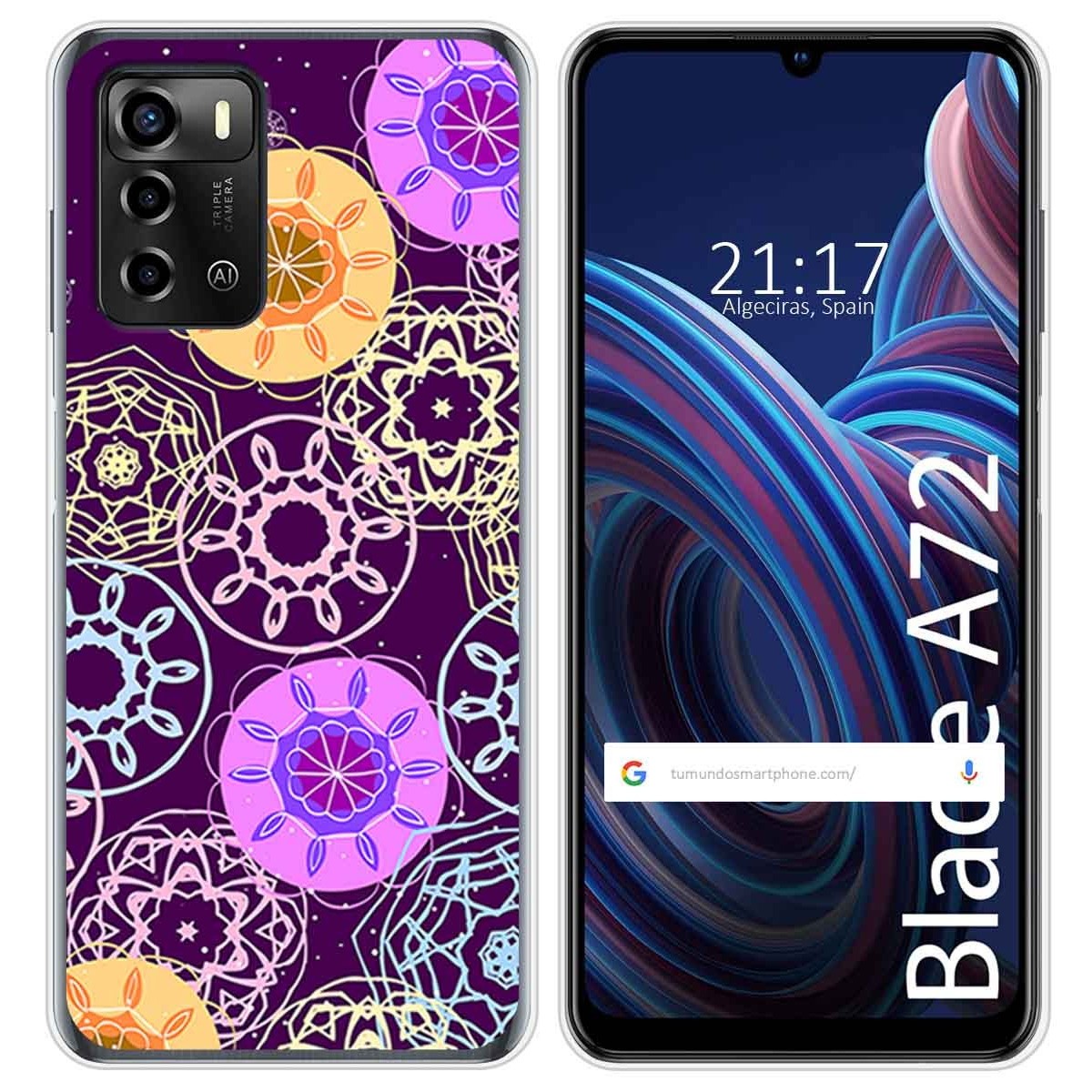 Funda Silicona para ZTE Blade A72 diseño Radial Dibujos
