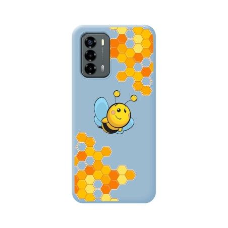 Funda Silicona Líquida Azul para ZTE Blade V40 Vita diseño Abeja Dibujos