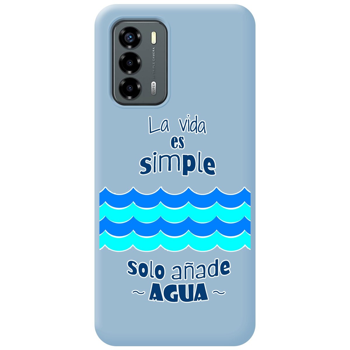 Funda Silicona Líquida Azul para ZTE Blade V40 Vita diseño Agua Dibujos