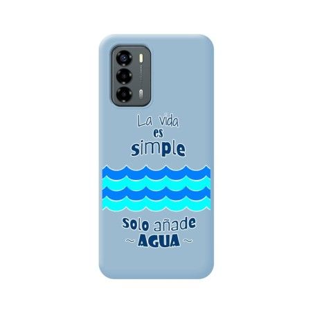 Funda Silicona Líquida Azul para ZTE Blade V40 Vita diseño Agua Dibujos
