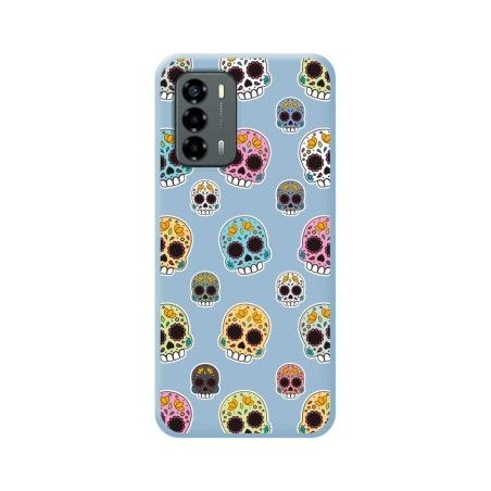 Funda Silicona Líquida Azul para ZTE Blade V40 Vita diseño Catrina Dibujos