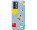 Funda Silicona Líquida Azul para ZTE Blade V40 Vita diseño Espacio Dibujos