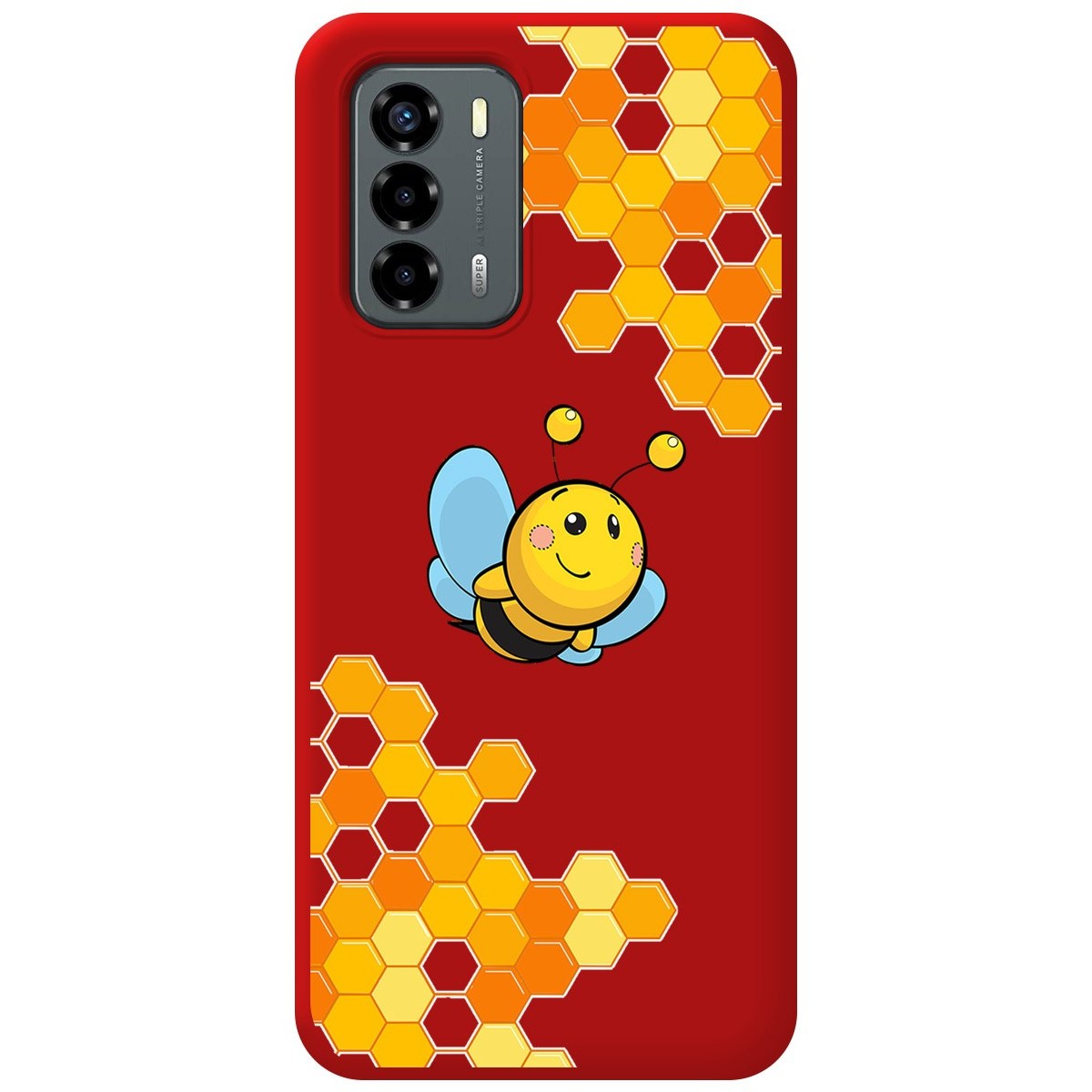 Funda Silicona Líquida Roja para ZTE Blade V40 Vita diseño Abeja Dibujos