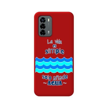 Funda Silicona Líquida Roja para ZTE Blade V40 Vita diseño Agua Dibujos