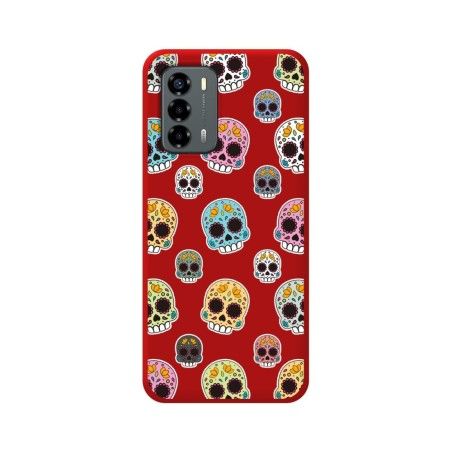 Funda Silicona Líquida Roja para ZTE Blade V40 Vita diseño Catrina Dibujos