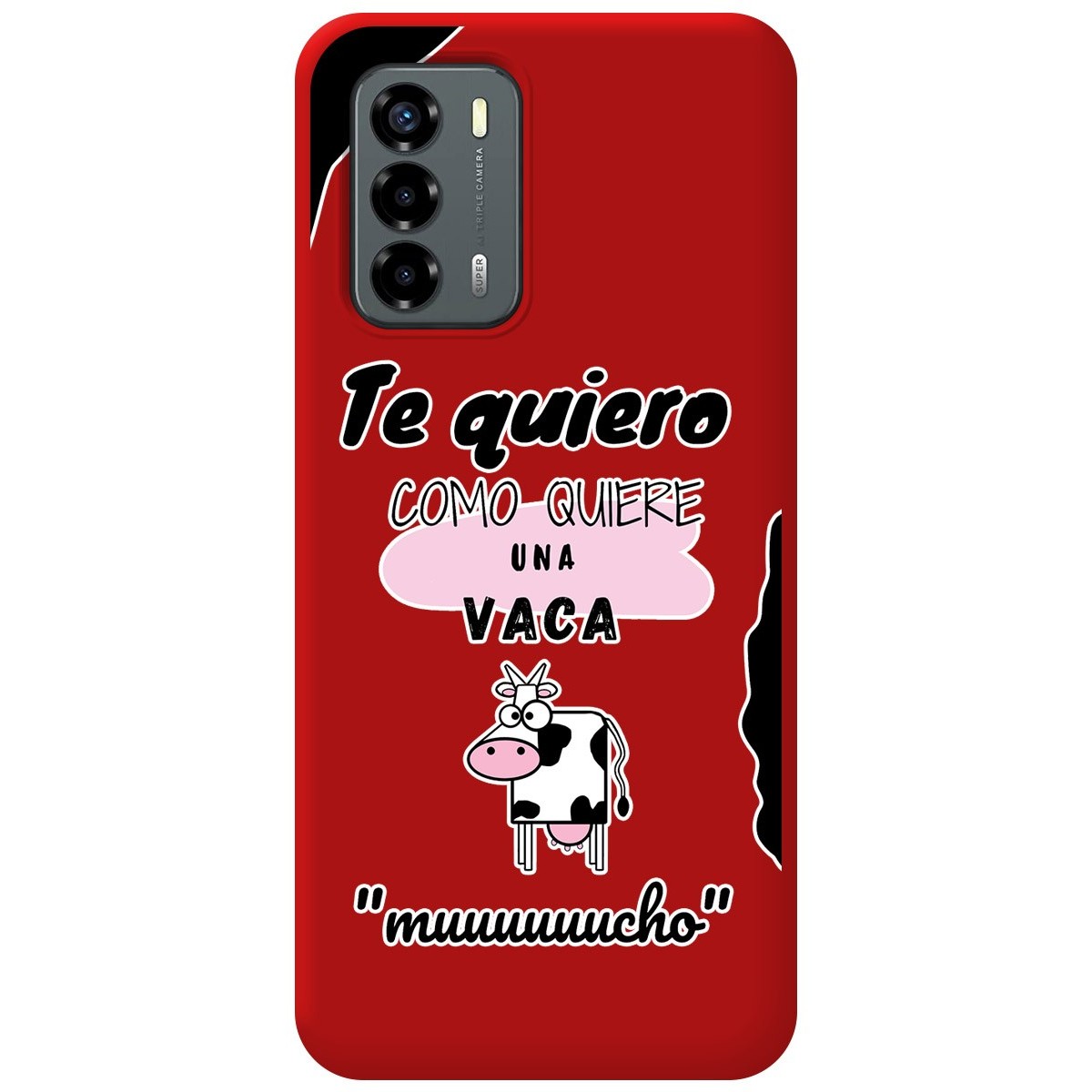 Funda Silicona Líquida Roja para ZTE Blade V40 Vita diseño Vaca Dibujos