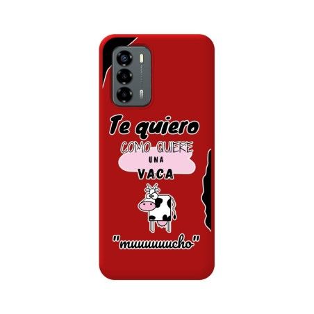 Funda Silicona Líquida Roja para ZTE Blade V40 Vita diseño Vaca Dibujos