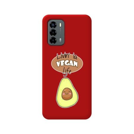 Funda Silicona Líquida Roja para ZTE Blade V40 Vita diseño Vegan Life Dibujos