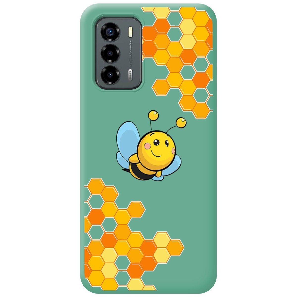 Funda Silicona Líquida Verde para ZTE Blade V40 Vita diseño Abeja Dibujos