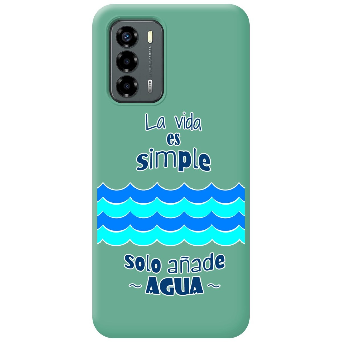 Funda Silicona Líquida Verde para ZTE Blade V40 Vita diseño Agua Dibujos