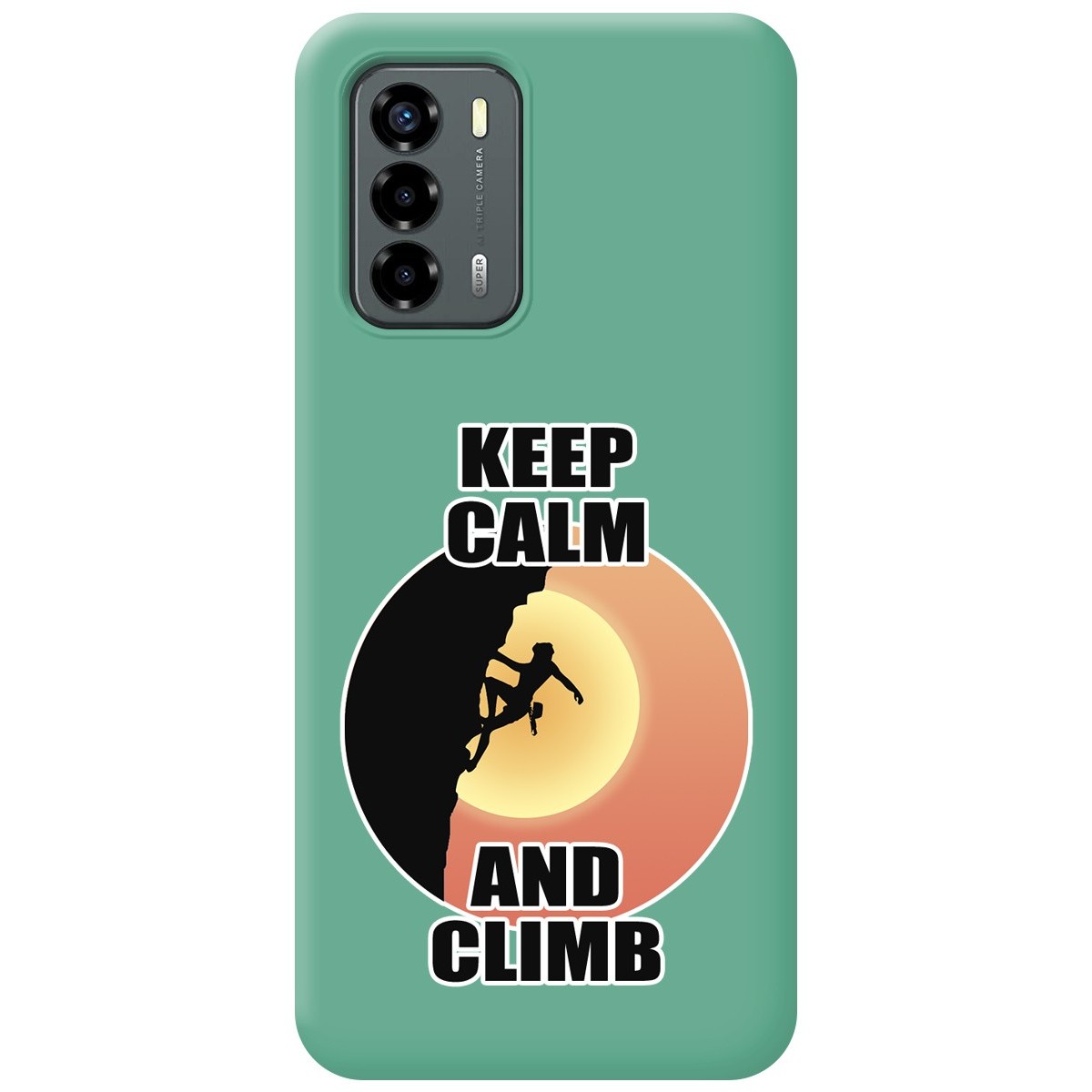 Funda Silicona Líquida Verde para ZTE Blade V40 Vita diseño Mujer Escalada Dibujos